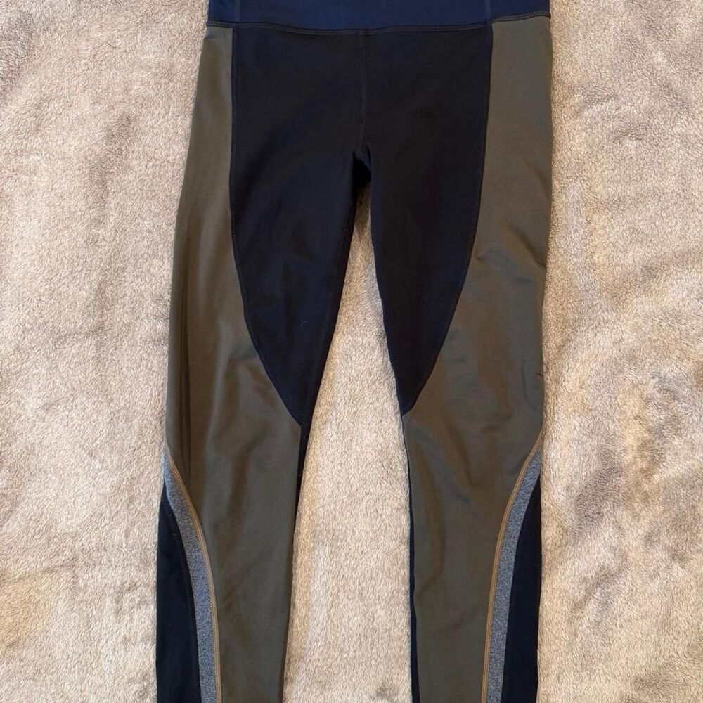Athleta Women's High-Waisted Multi Color Block Leggings, Size Small